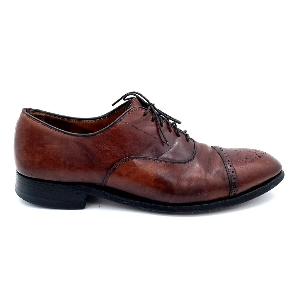 Johnston & Murphy Aristocraft Brown Leather Cap Toe Oxfords Men's Dress Shoes